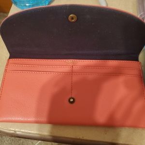 Coral colored wallet